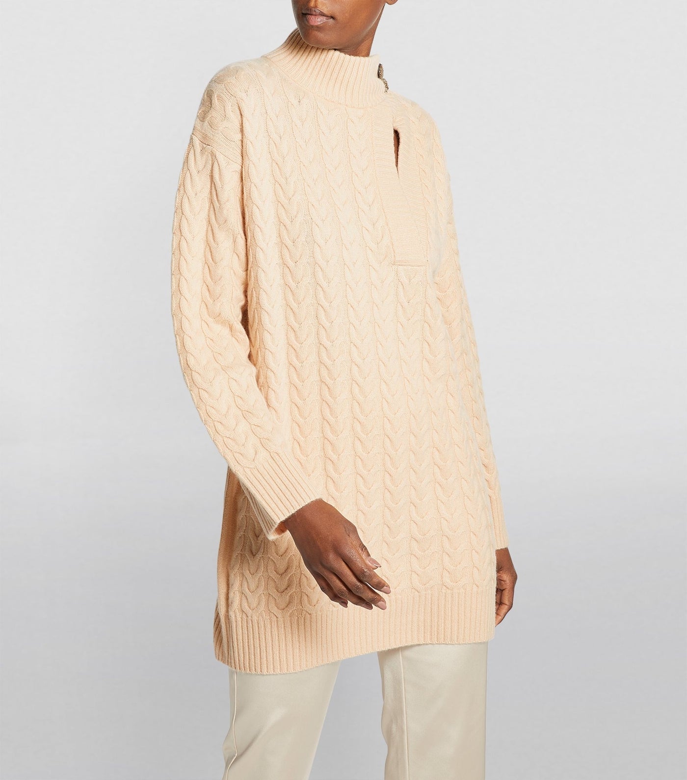 MAX MARA (VIP) beige cashmere wool cable knit jumper RRP: $1150