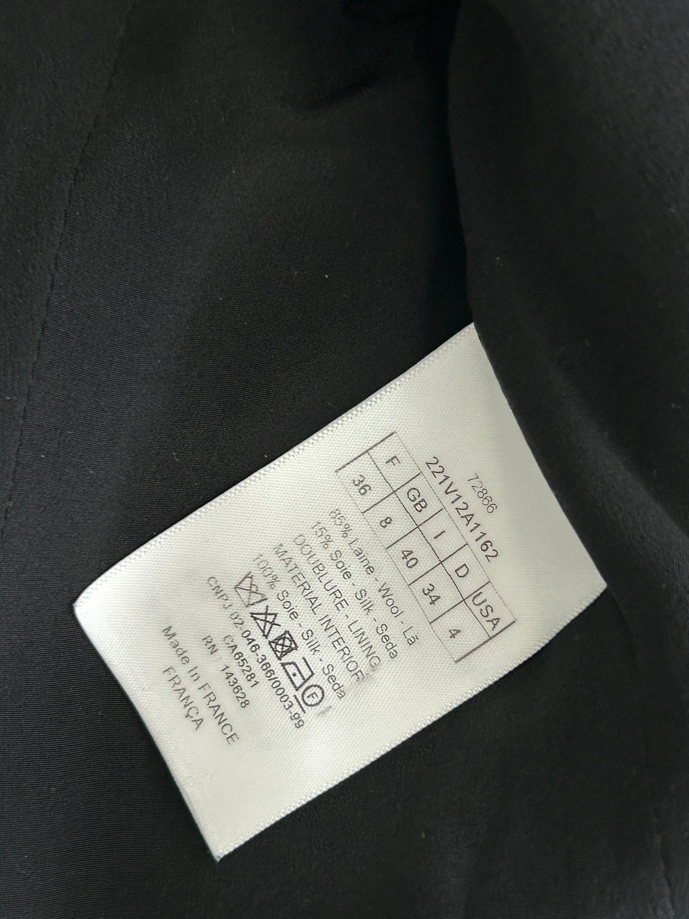 CHRISTIAN DIOR black jacket V12 style