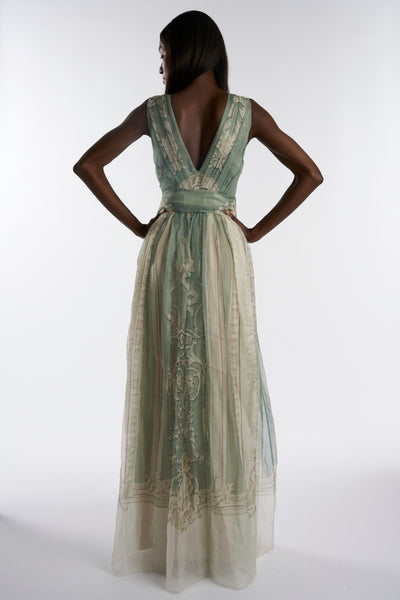 ALBERTA FERRETTI Empire Green Dress Spring Collection RRP: £1795