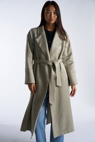 FORTE FORTE Pistachio belted coat