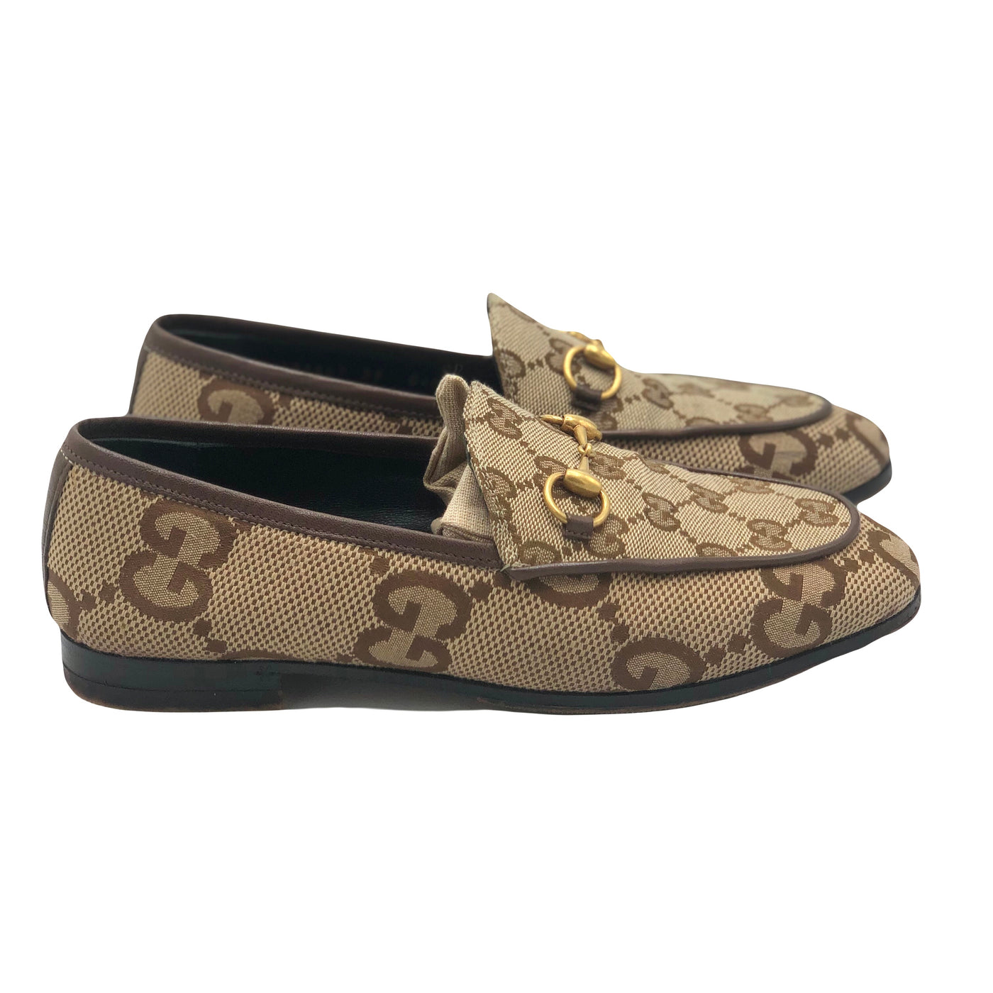 GUCCI GG Jacquard beige/brown Loafers size 36 RRP: £620
