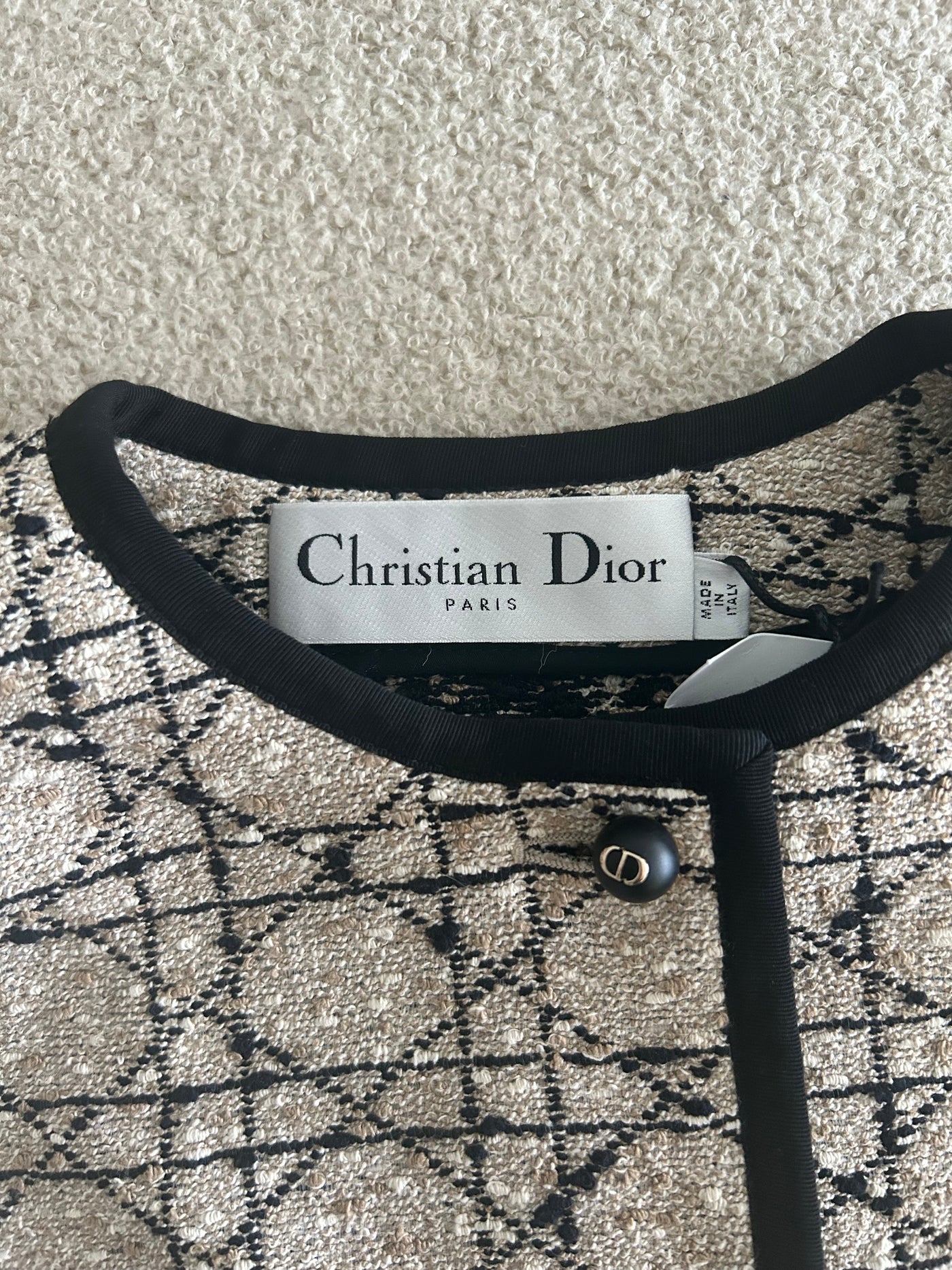 CHRISTIAN DIOR New Collection Macro Cannage Beige Cropped Jacket size 36 Current RRP 3900 euros