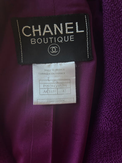 CHANEL purple wool jacket vintage 1997 size 42