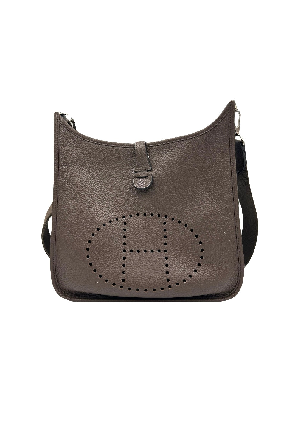 HERMES Evelyne 29 cacao clemence leather palladium hardware