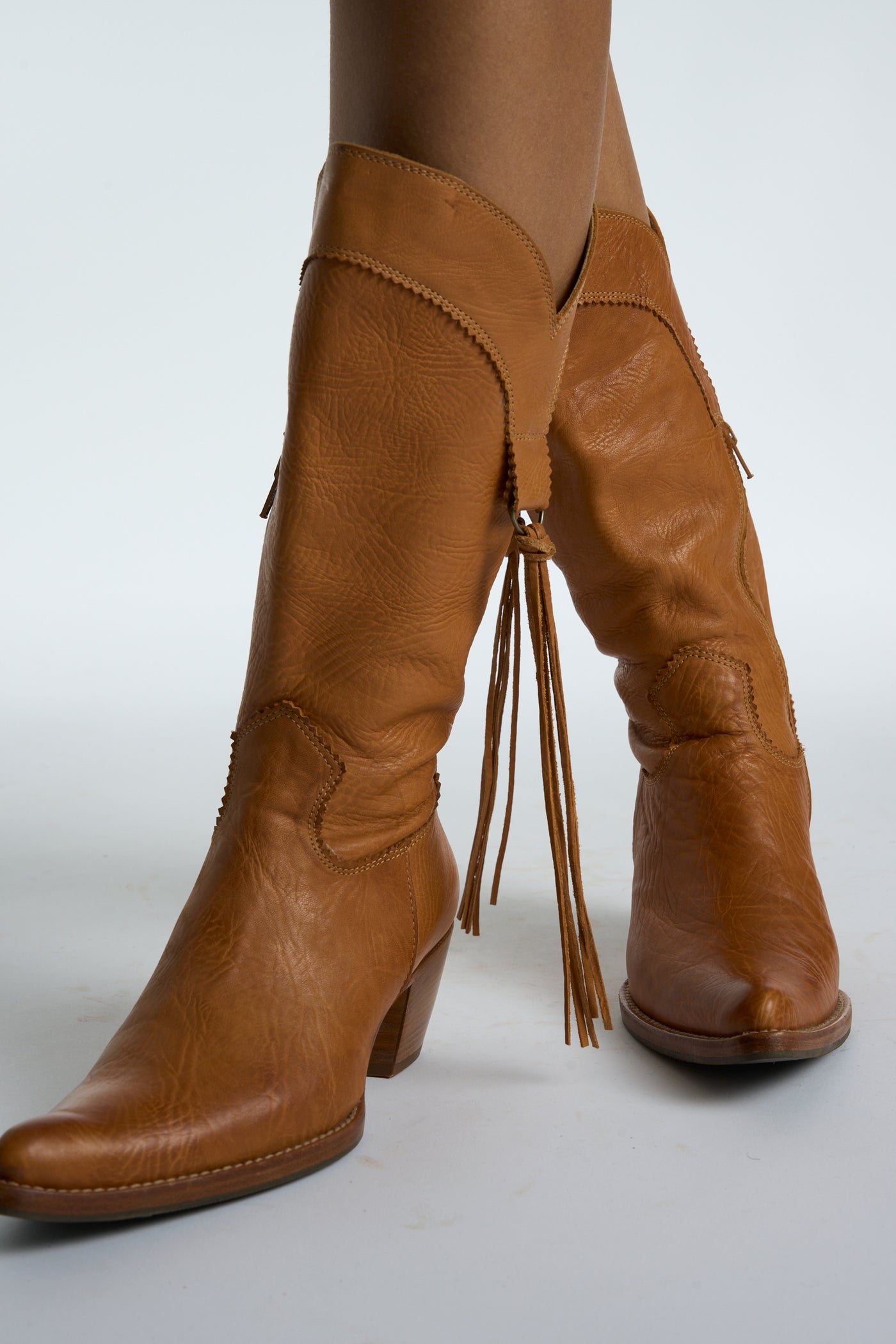 AVC leather cowboy boots