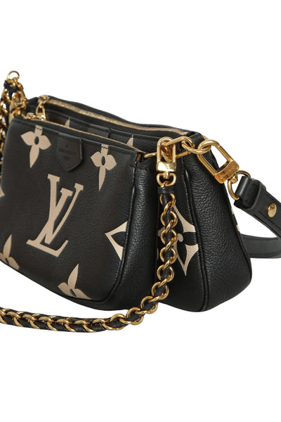 LOUIS VUITTON Multi pochette cream and black leather