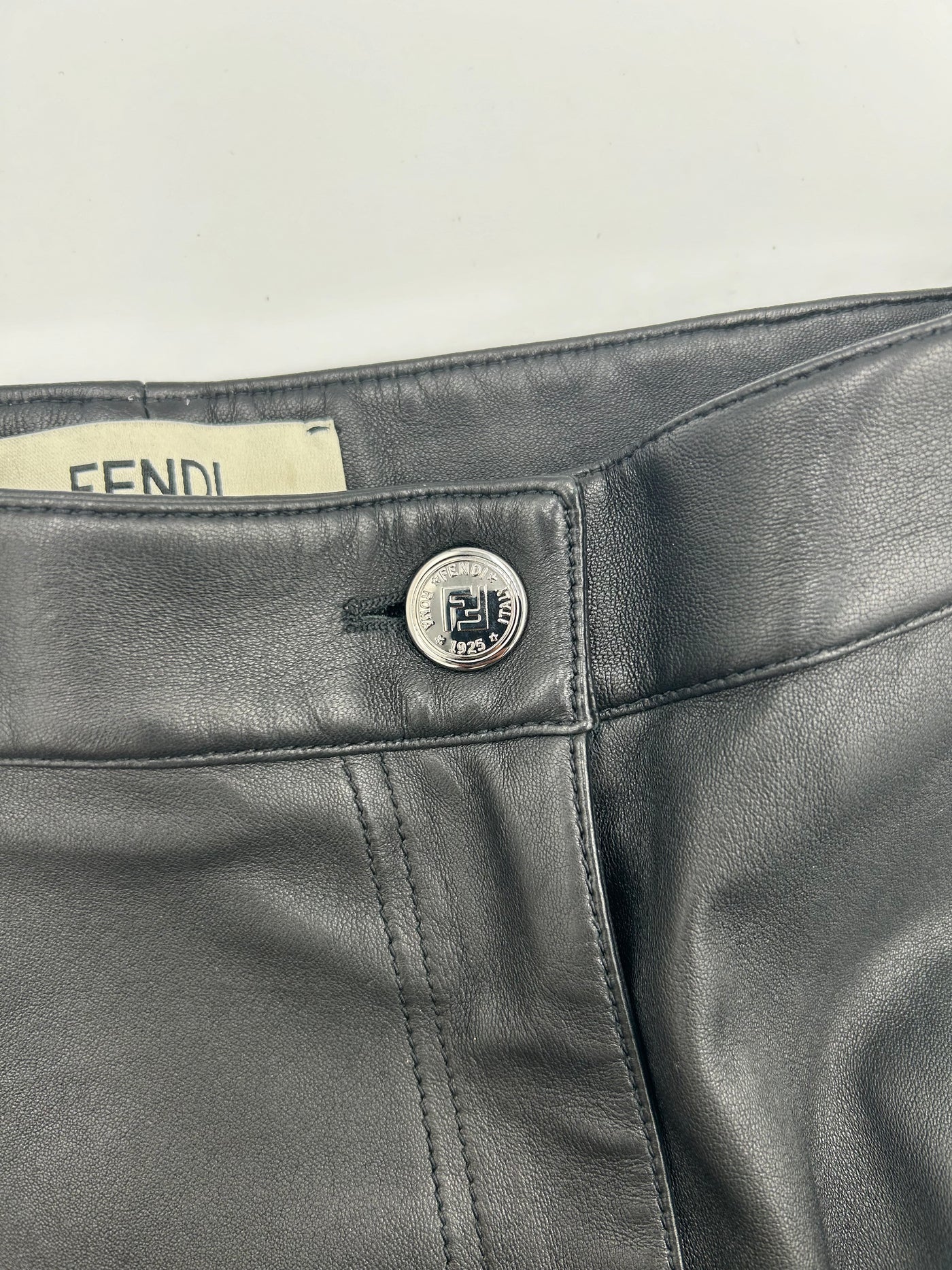 FENDI lambskin leather FF pants