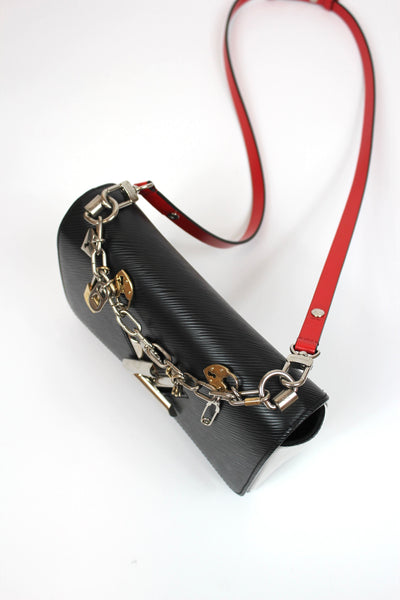 LOUIS VUITTON Twist MM Love Lock Charm Limited Edition Epi leather Black White Red - Full set ( Box, dust bag, receipt)