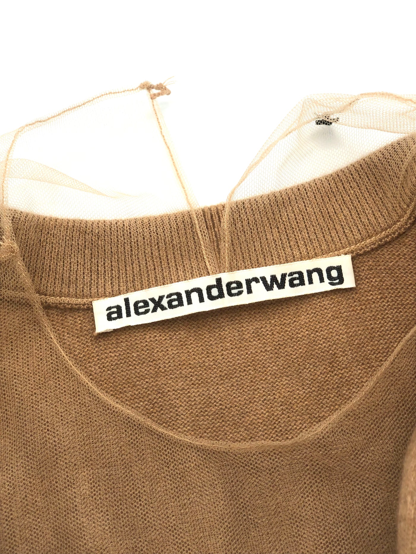 ALEXANDER WANG Oversized Beige Mesh Wool Cashmere Jumper size S RRP: $518