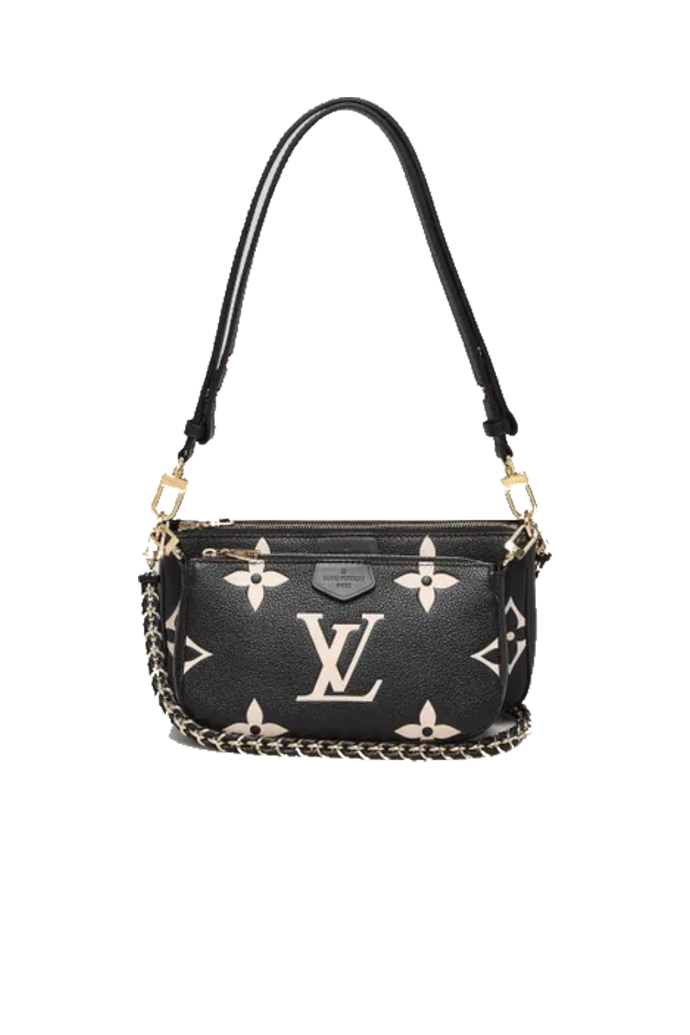 LOUIS VUITTON Multi pochette cream and black leather