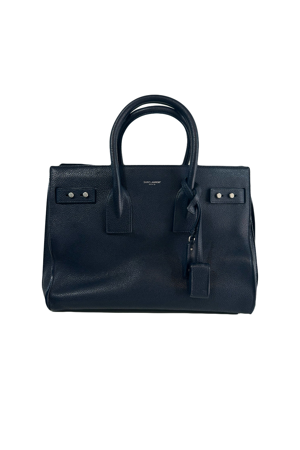 SAINT LAURENT Sac De Jour  medium navy grain supple leather with strap