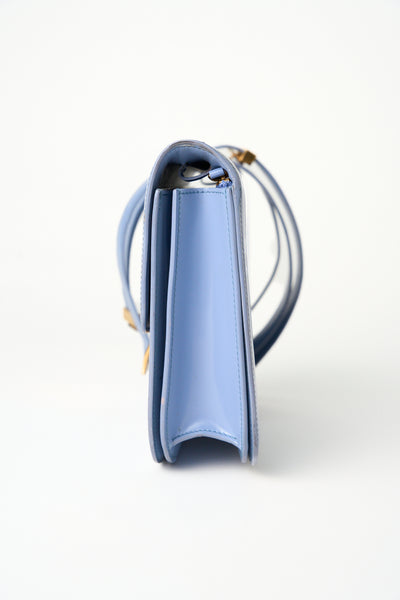 CELINE medium blue shiny calfskin classic handbag