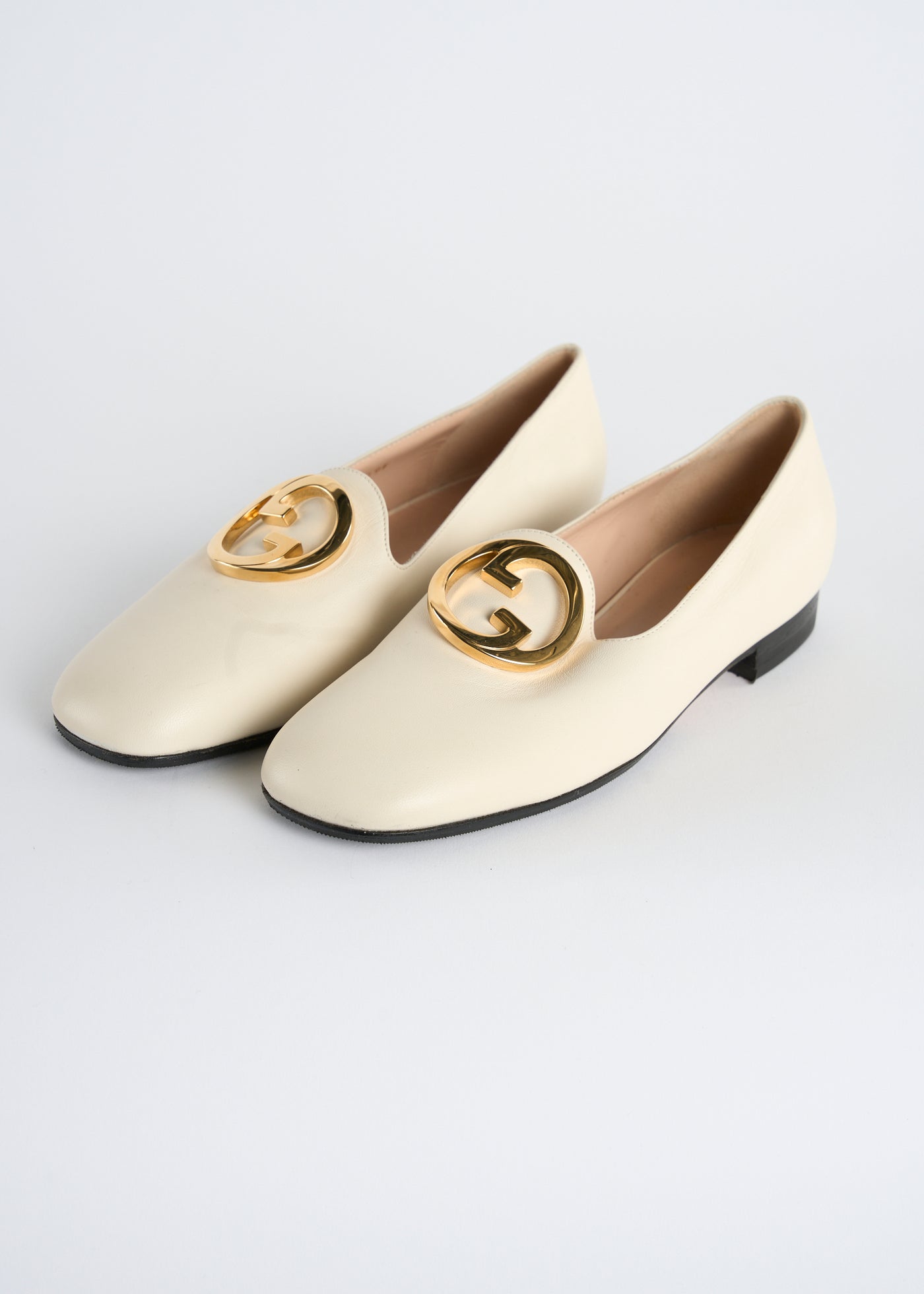 GUCCI Blondie white loafers GG gold size 36 RRP: £635