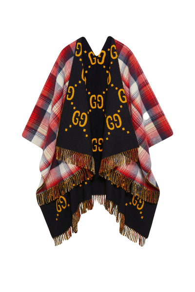 GUCCI wool reversible shawl cape FW19 runway