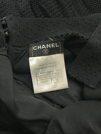 CHANEL Black Layered Ruffles Dress Vintage Spring 2005 size 38