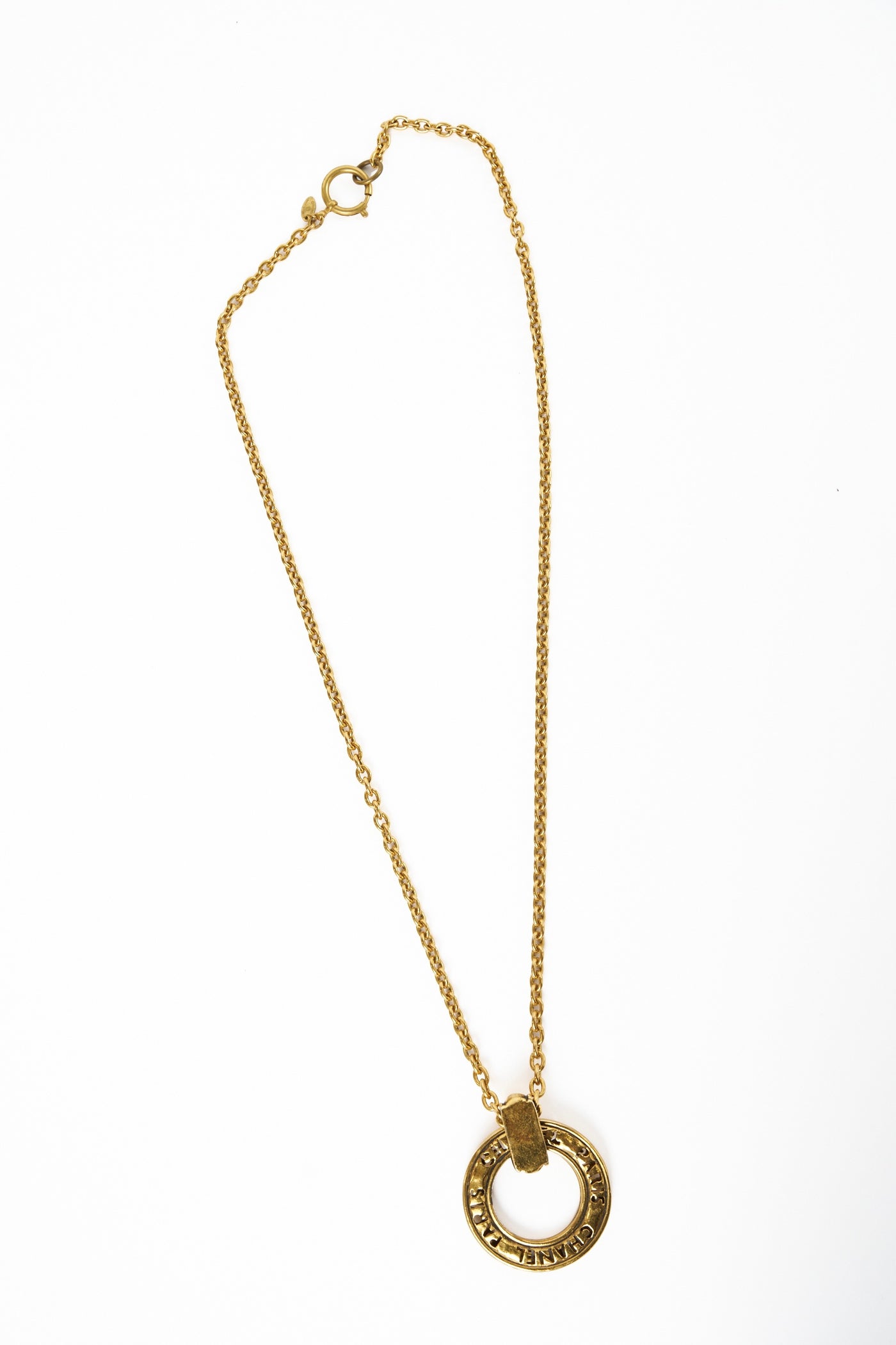 CHANEL 1980's vintage gold door knocker necklace