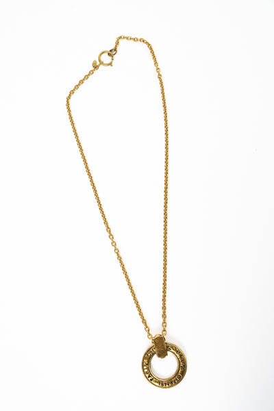 CHANEL 1980's vintage gold door knocker necklace