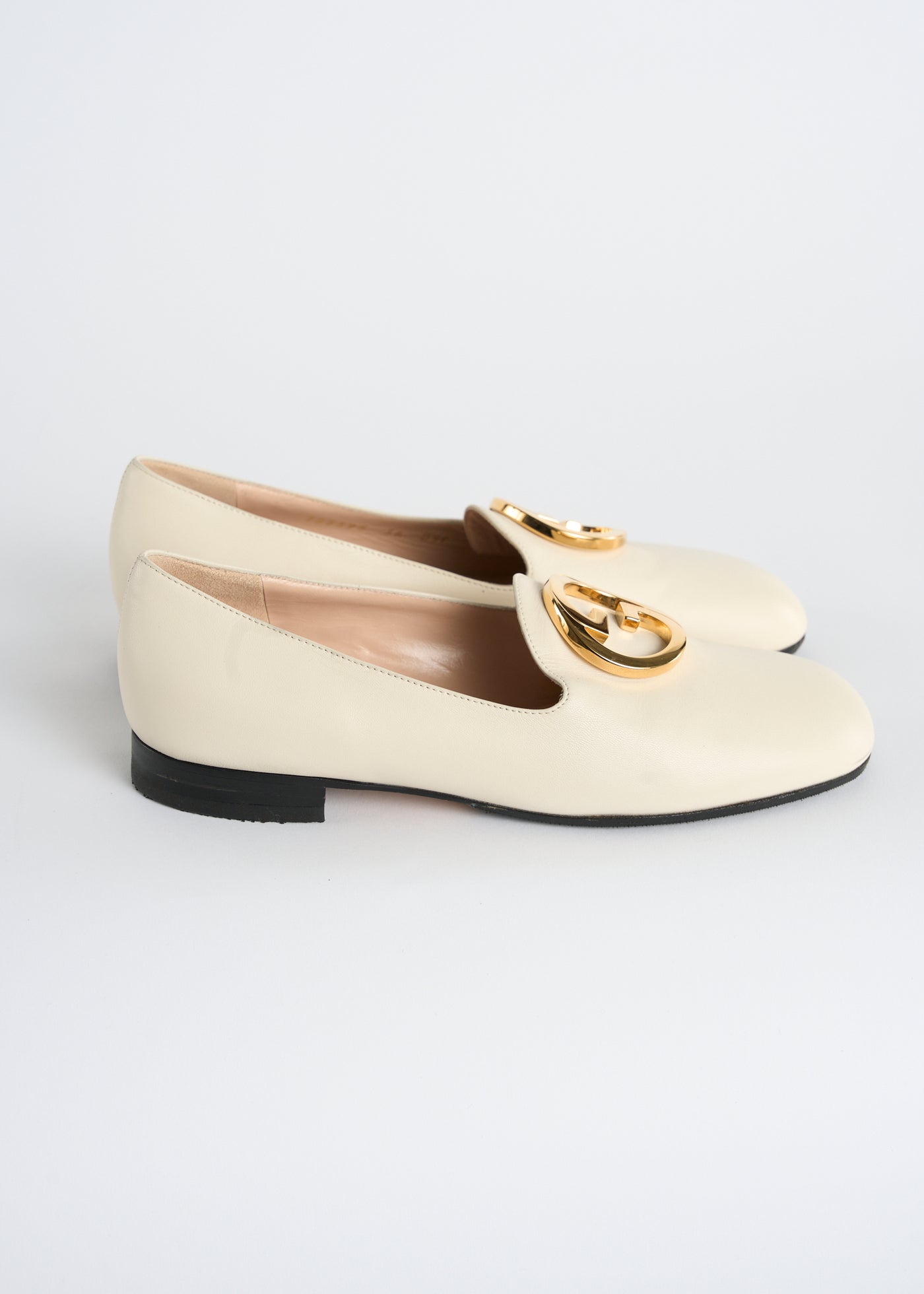 GUCCI Blondie white loafers GG gold size 36 RRP: £635