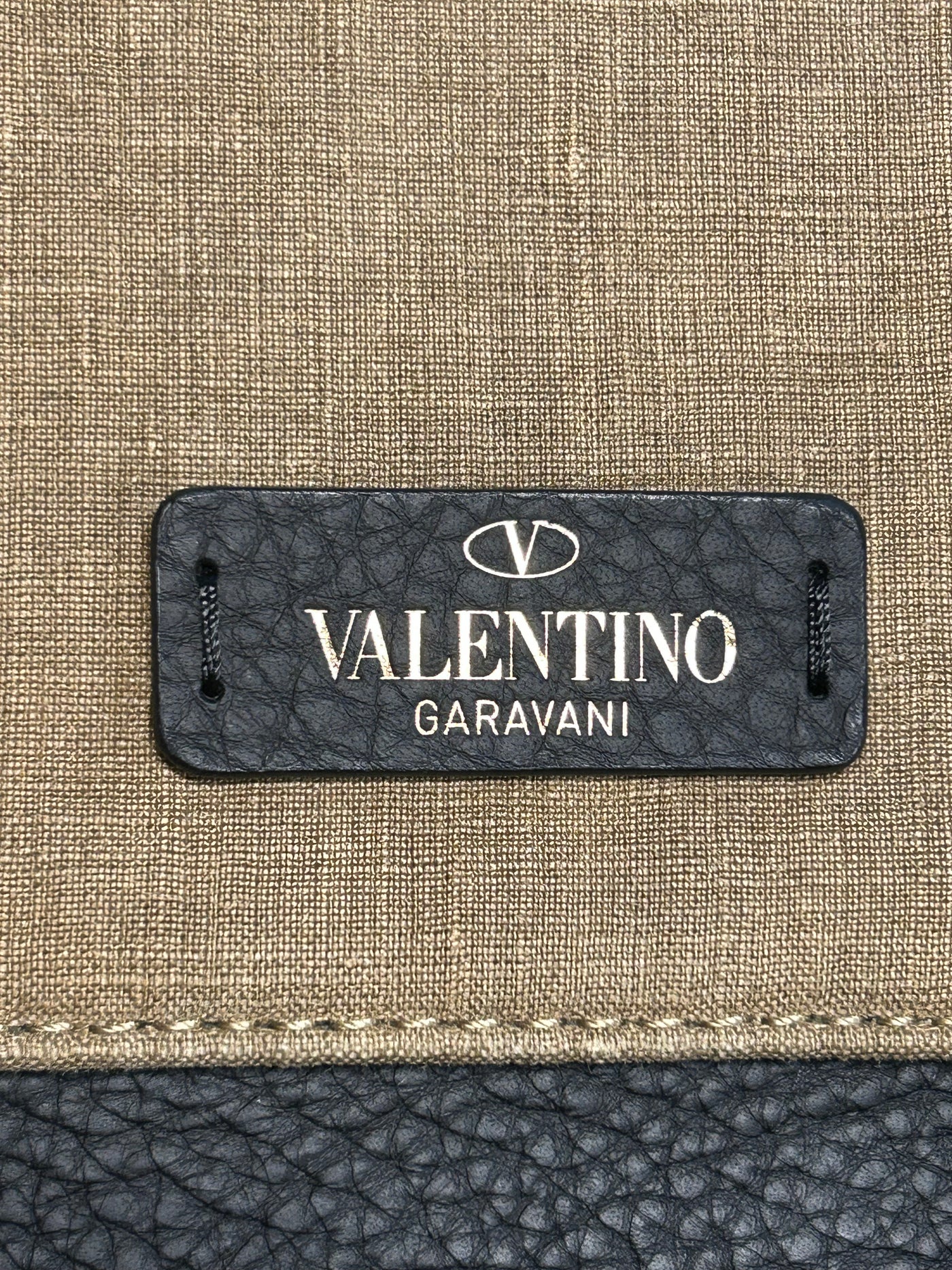 VALENTINO VLTN Military Khaki Canvas Maxi Top Handle