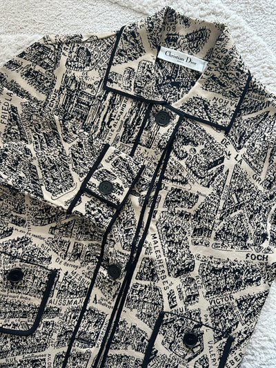 CHRISTIAN DIOR Plan de Paris Cropped Jacket Jacquard Taffeta size 34