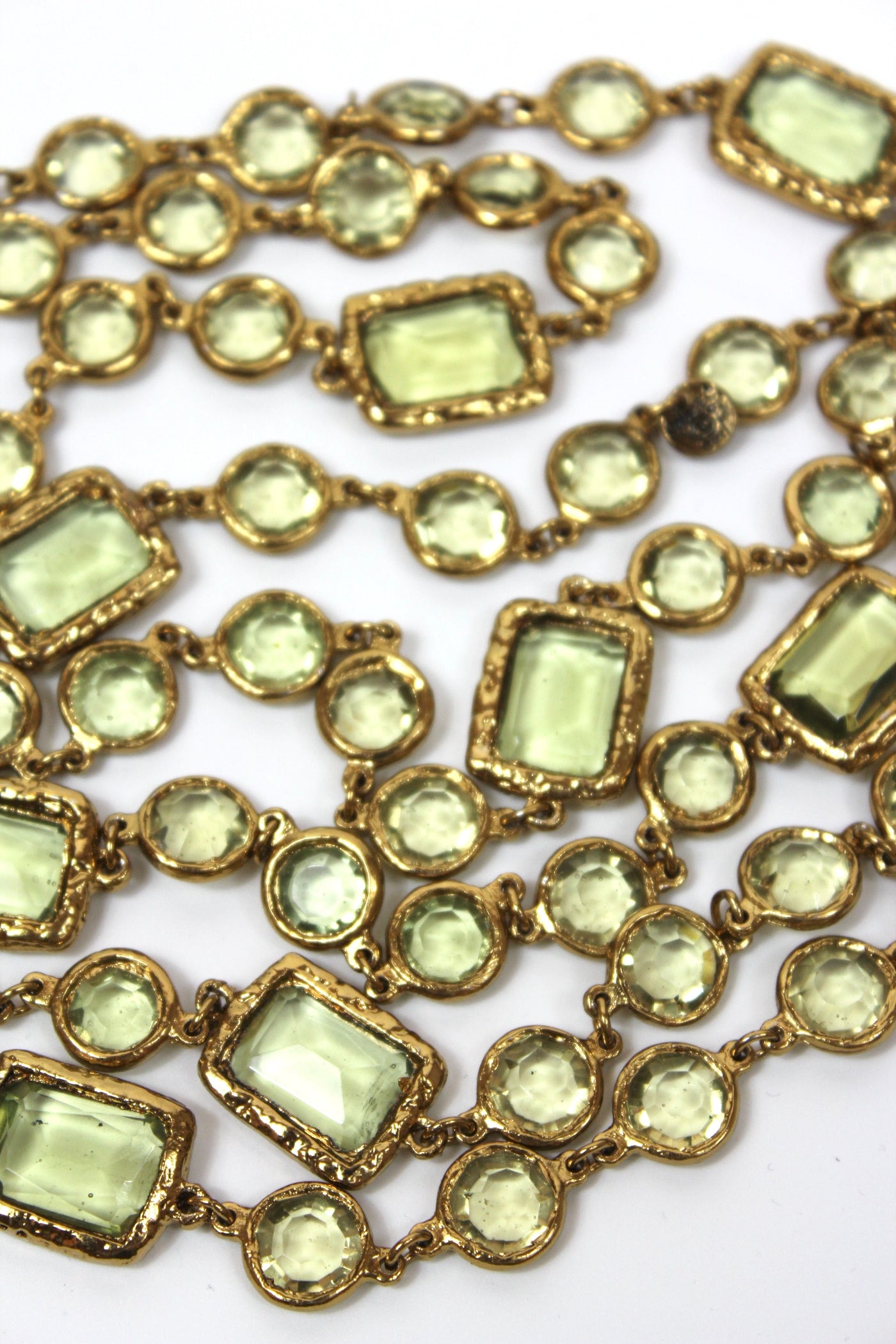 CHANEL Collector Rare Vintage Chiclet Citrine Gripoix Glass Sautoir Necklace 1981