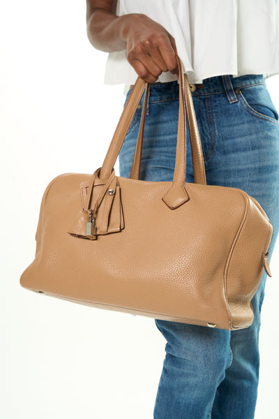 HERMES Victoria 35 clemence leather palladium hardware handbag