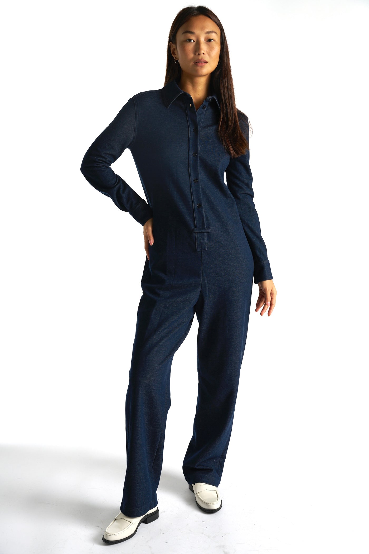 MAX MARA blue cotton blend jumpsuit oversized