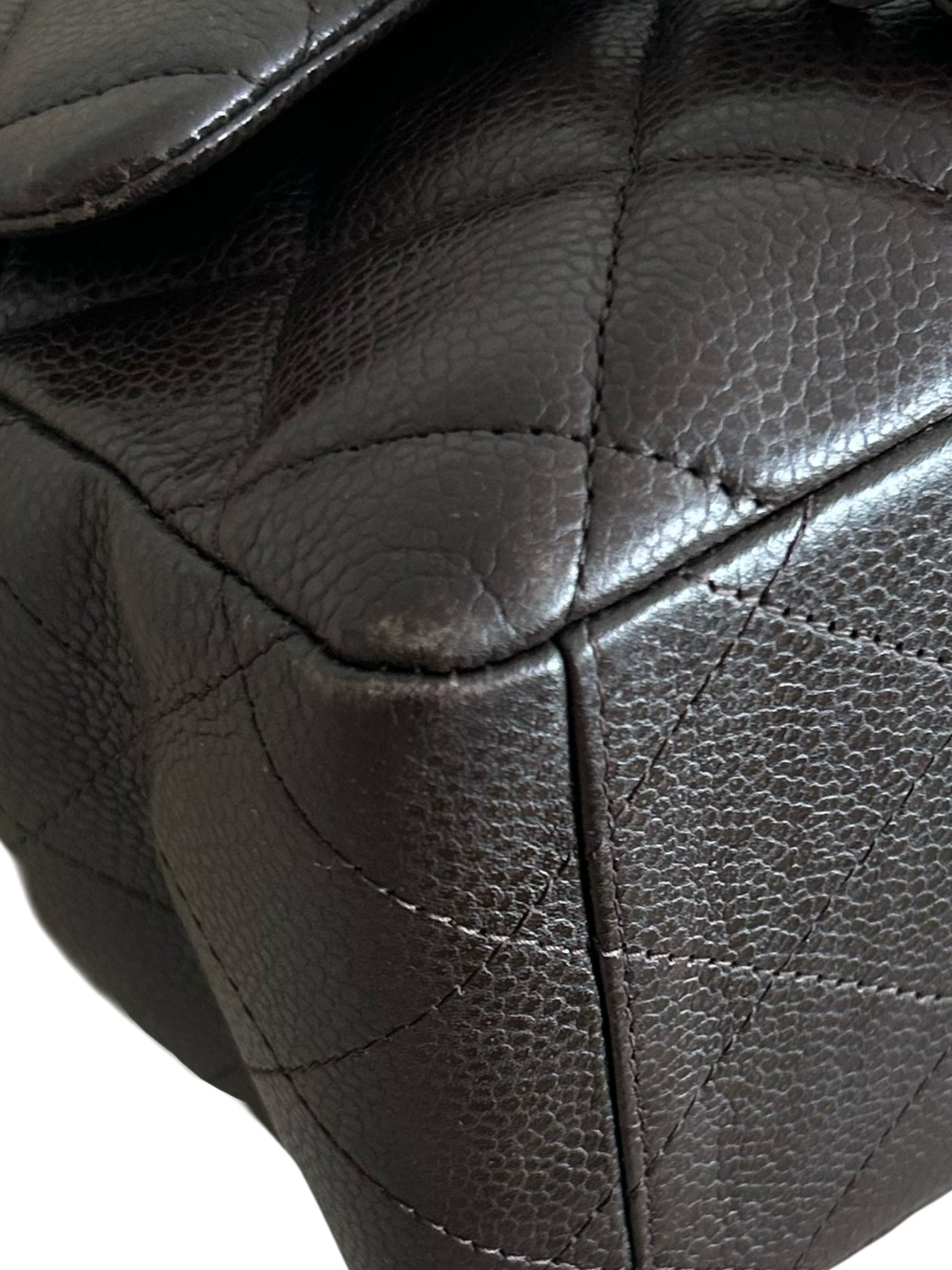 CHANEL Maxi espresso brown caviar leather with silver hardware current RRP €11700