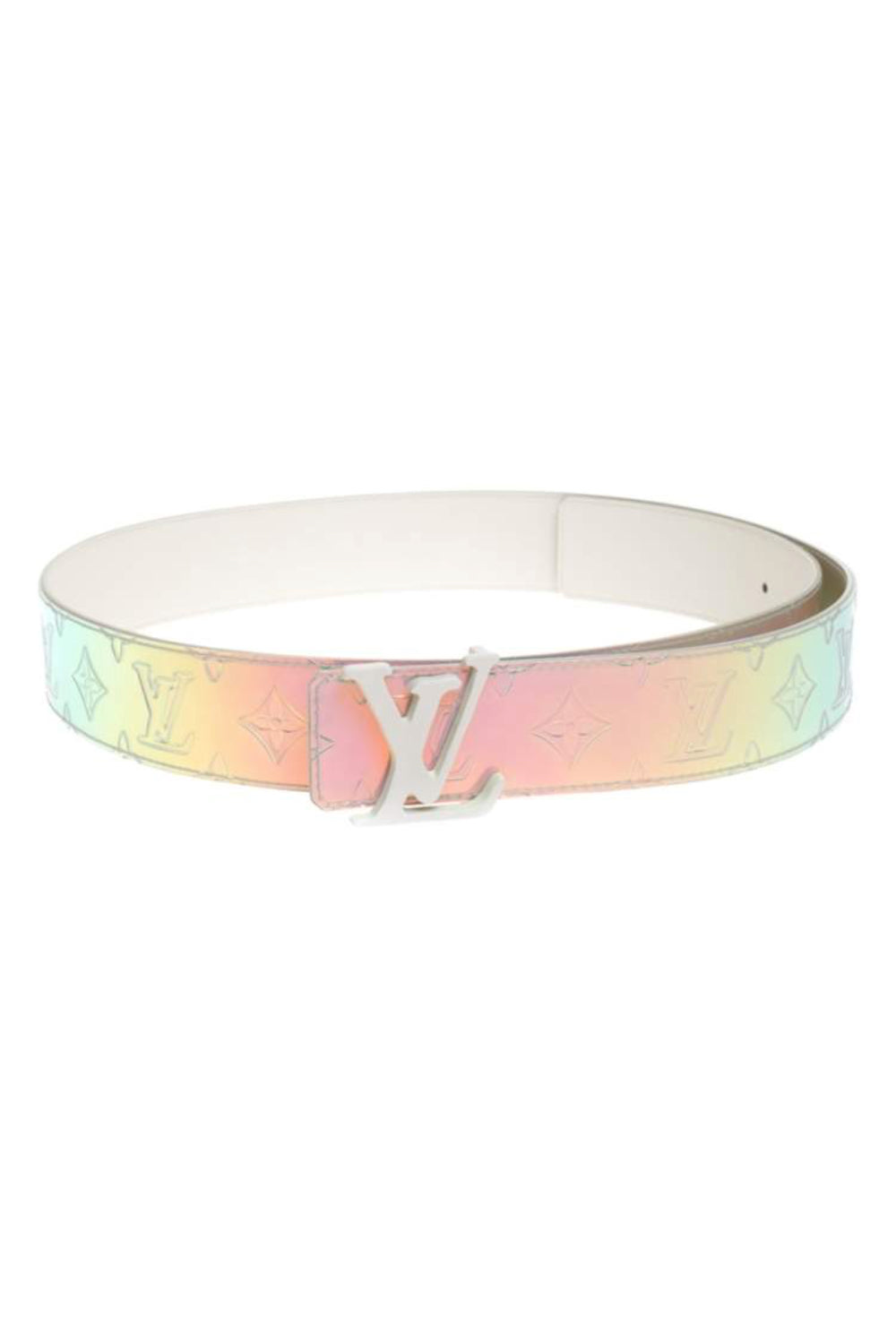 LOUIS VUITTON holographic iridescent prism belt by Virgil Abloh size 95