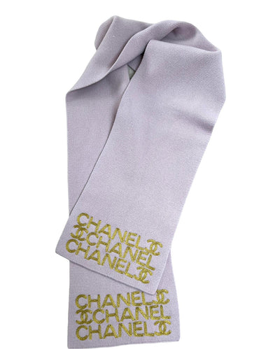 CHANEL Cashmere & Wool light pink scarf