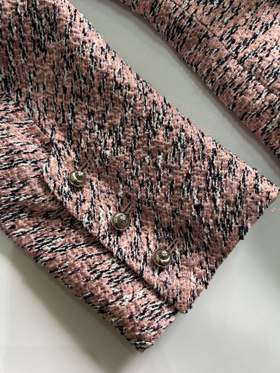CHANEL Pink Silver Zip Chain Two Pieces Suit 2011 size 42