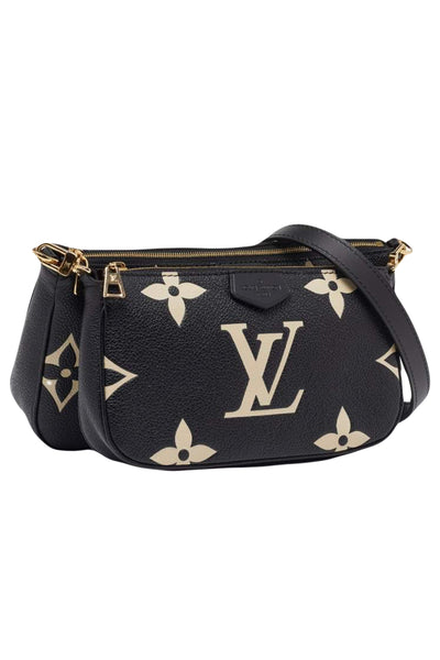 LOUIS VUITTON Multi pochette cream and black leather