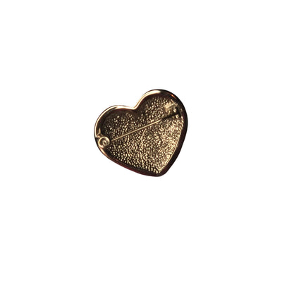 CHANEL Small Heart pin brooch 2022 light gold