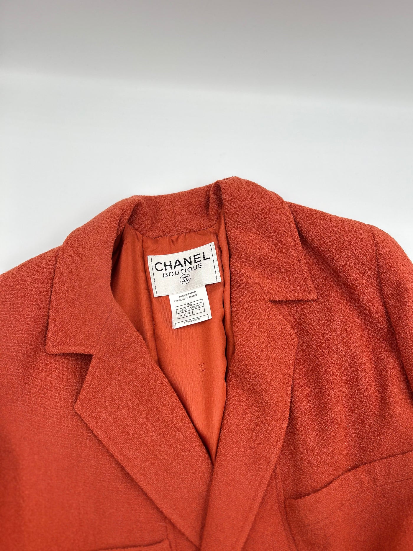 CHANEL vintage 1998 jacket orange burnt size 42
