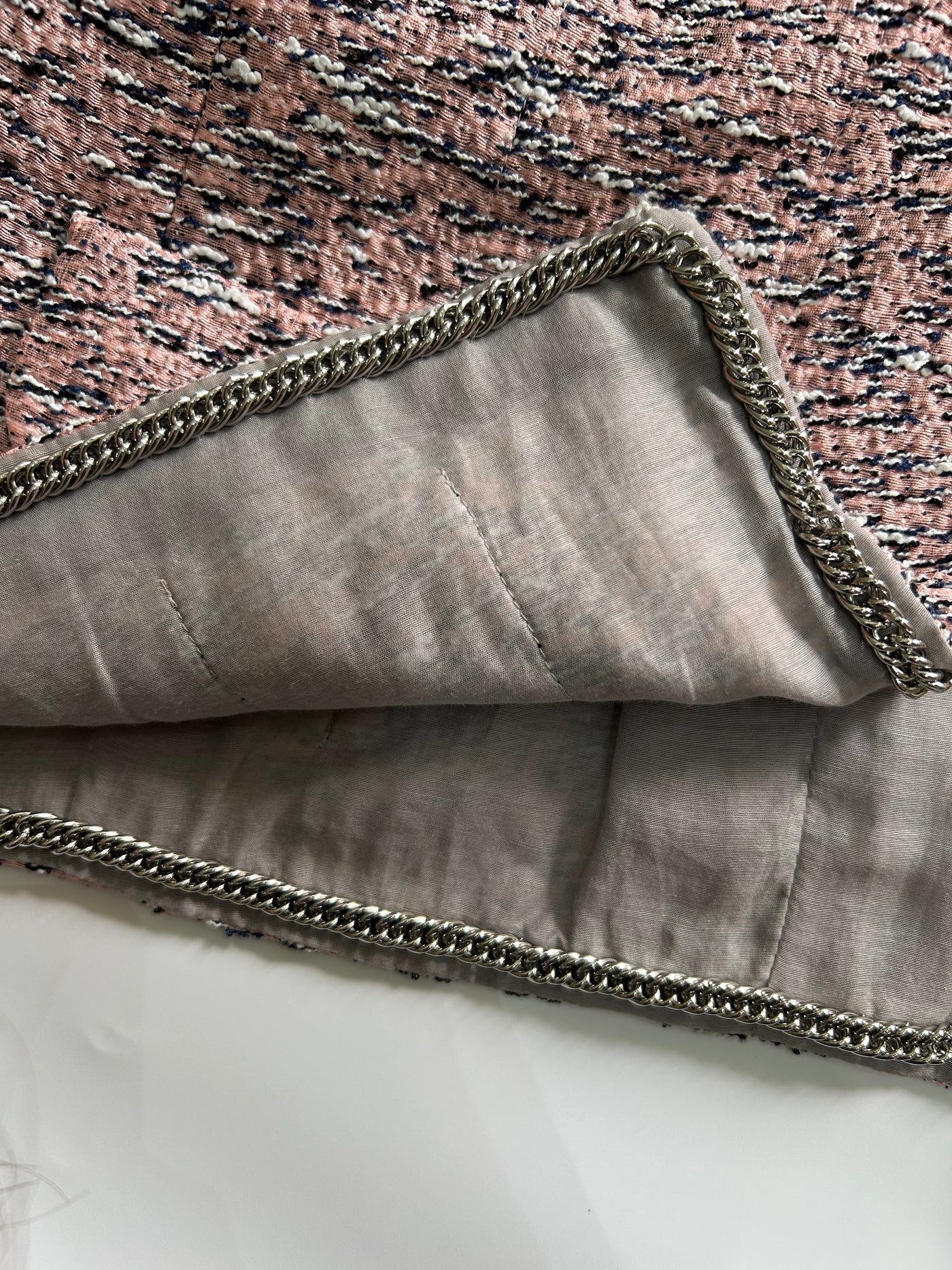 CHANEL Pink Silver Zip Chain Two Pieces Suit 2011 size 42