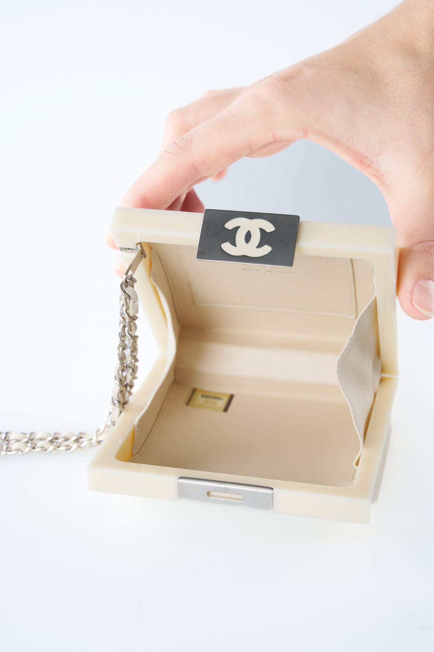 CHANEL minaudiere wrist chain clutch