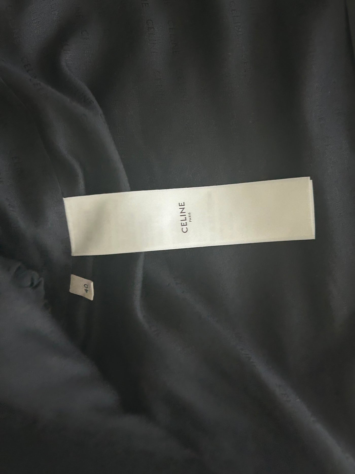 CELINE black chasseur jacket boucle with signature buttons size 40