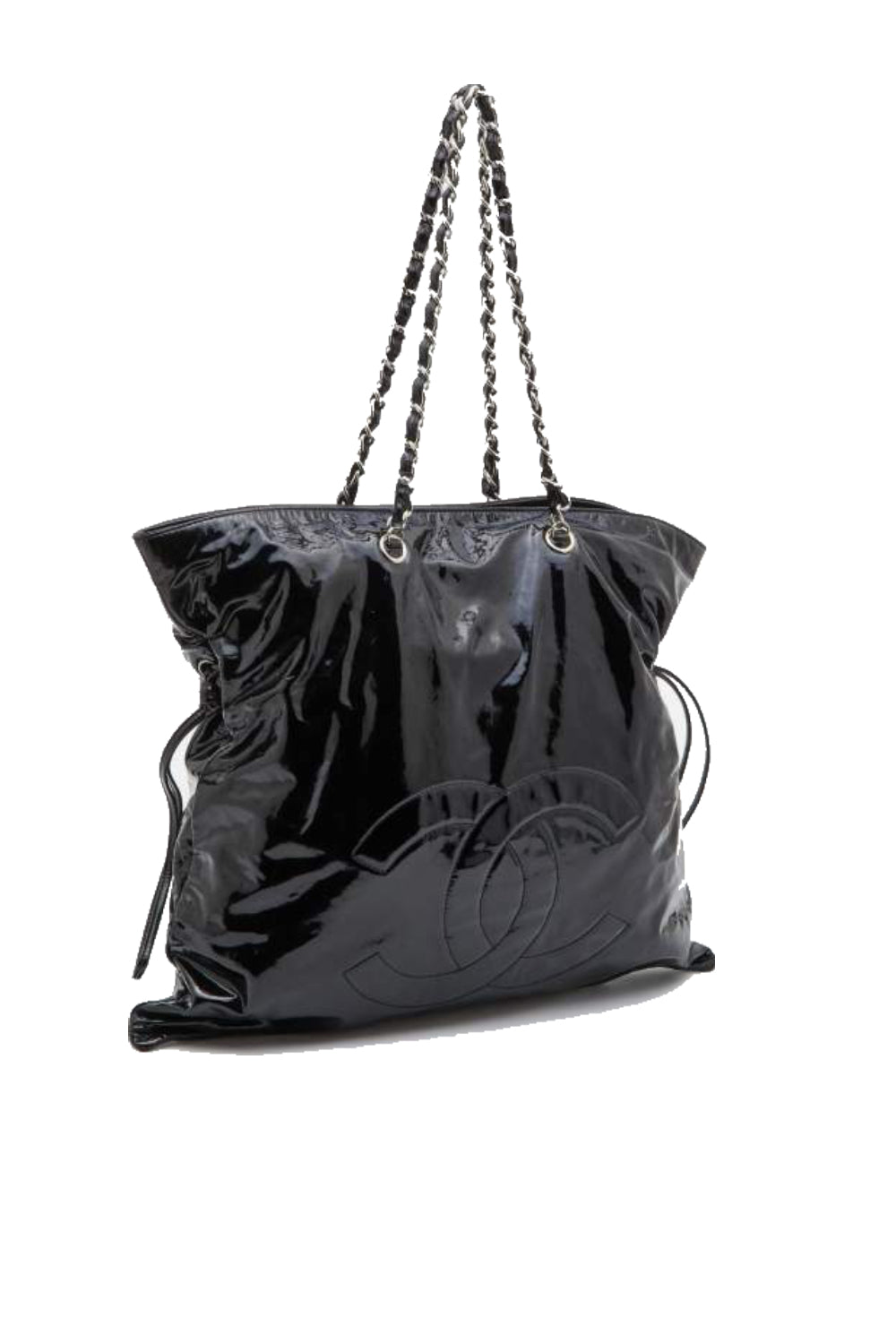 CHANEL patent bonbon XL tote drawstring