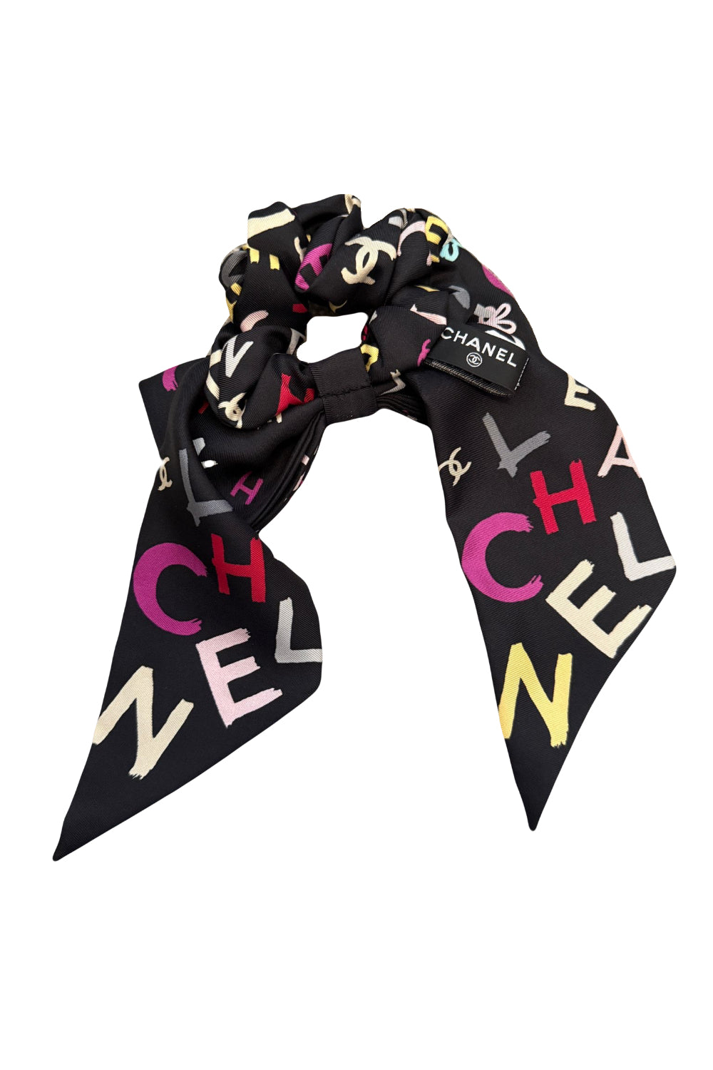 CHANEL Silk Multi Color Hair Bow Tie - NEVER USED with box and receipt