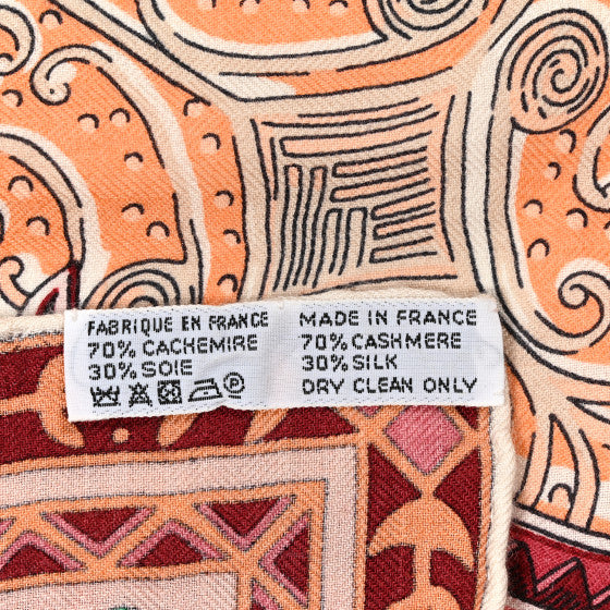 HERMES "Les Cavaliers du Caucase" cashmere silk shawl 140cm