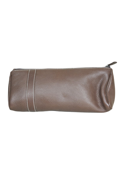 Christian DIOR brown leather zipper pouch