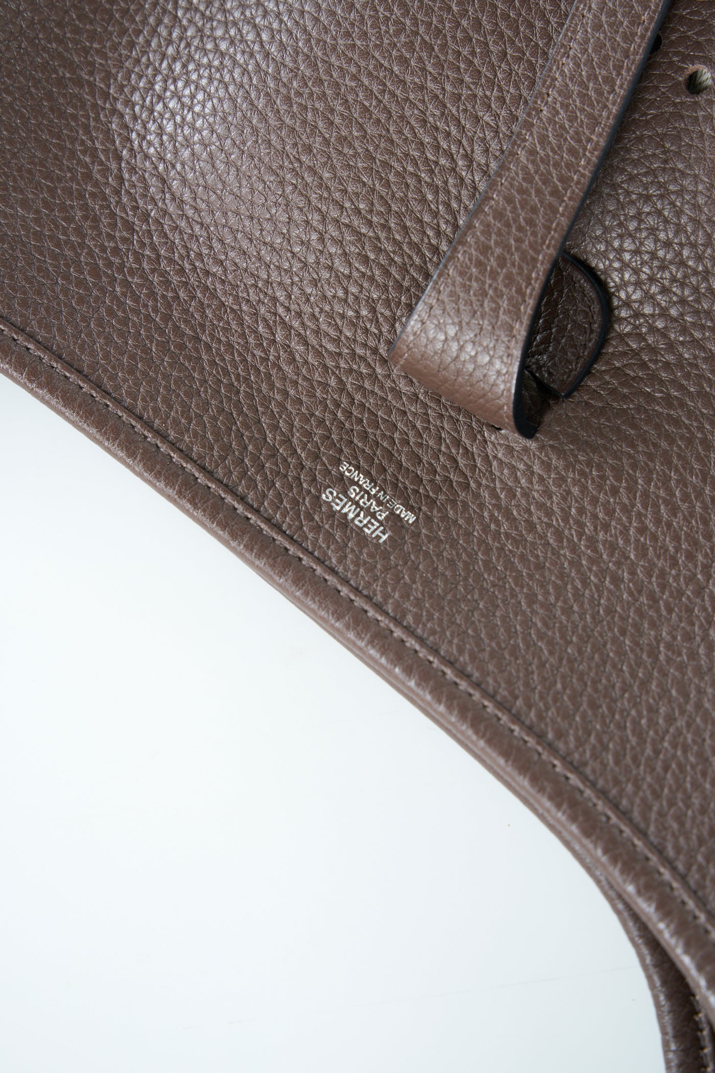 HERMES Evelyne 29 cacao clemence leather palladium hardware