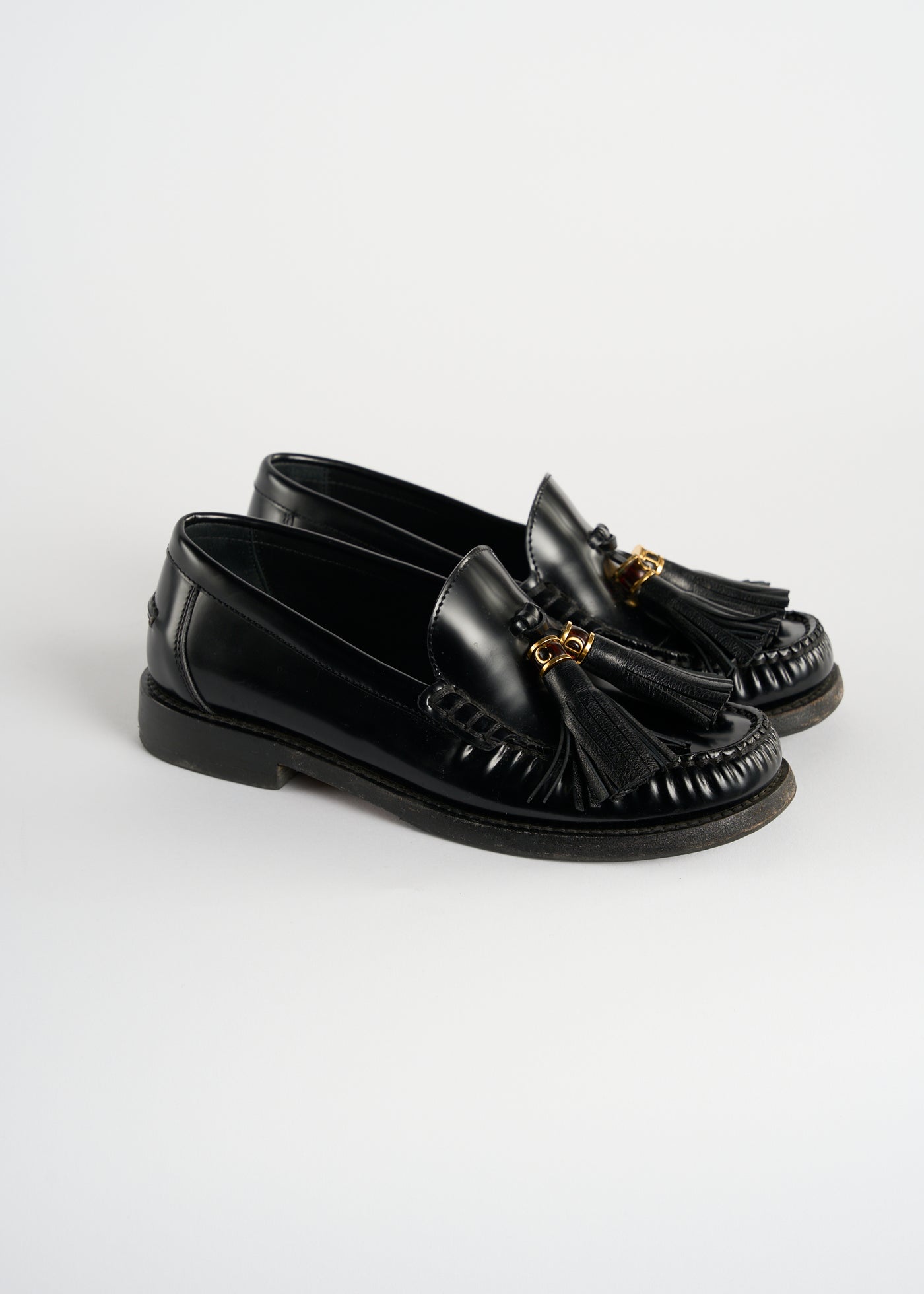 CHRISTIAN DIOR tassel smooth leather loafers