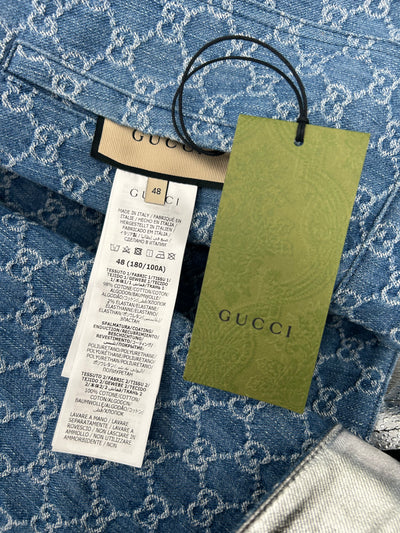 GUCCI réversible GG denim monogram and metallic jacket bnwt