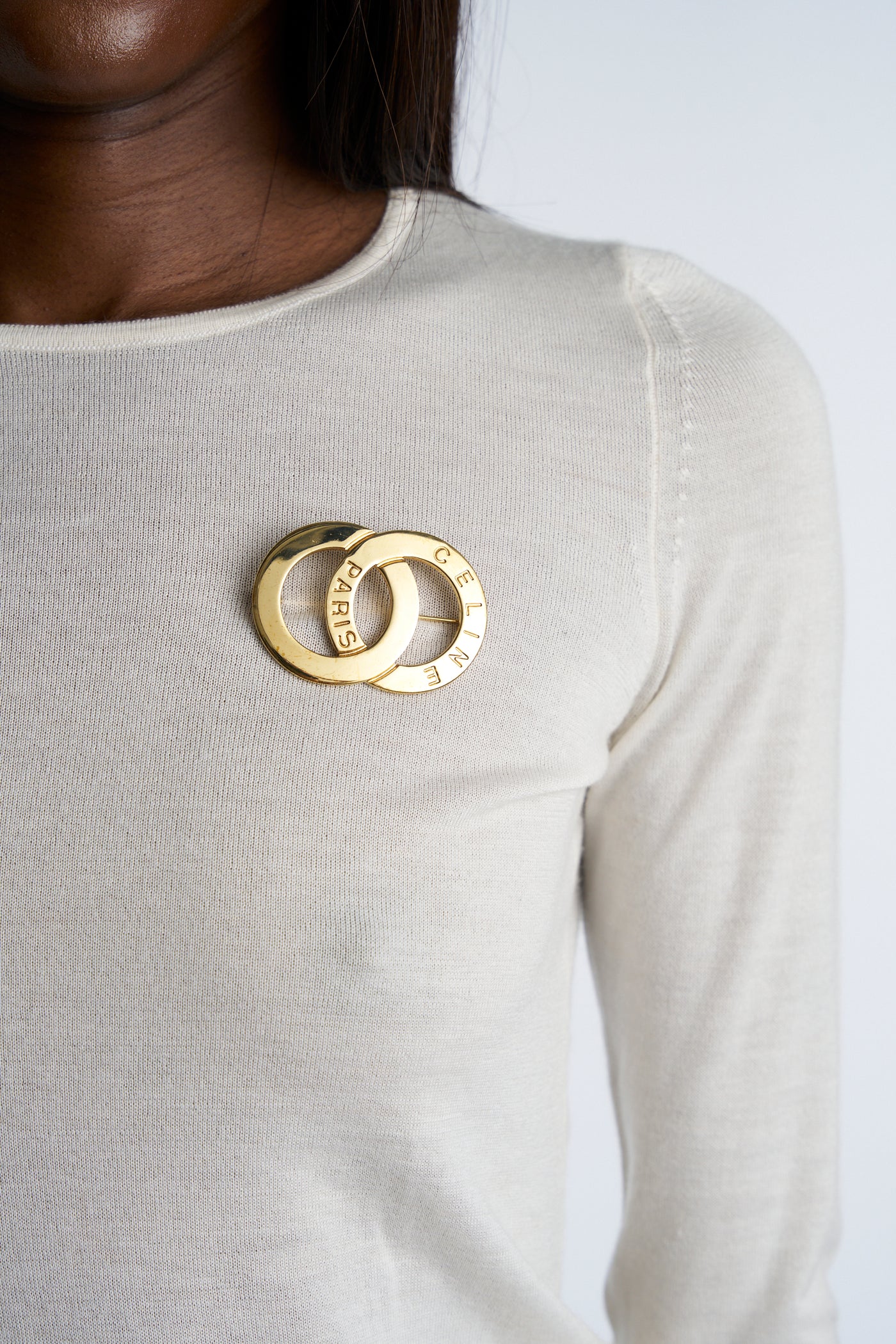 CELINE Double Loop brooch vintage 1990's