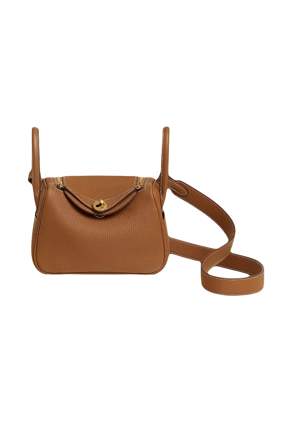 HERMES Lindy Mini || Gold Clemence Leather with Gold Hardware