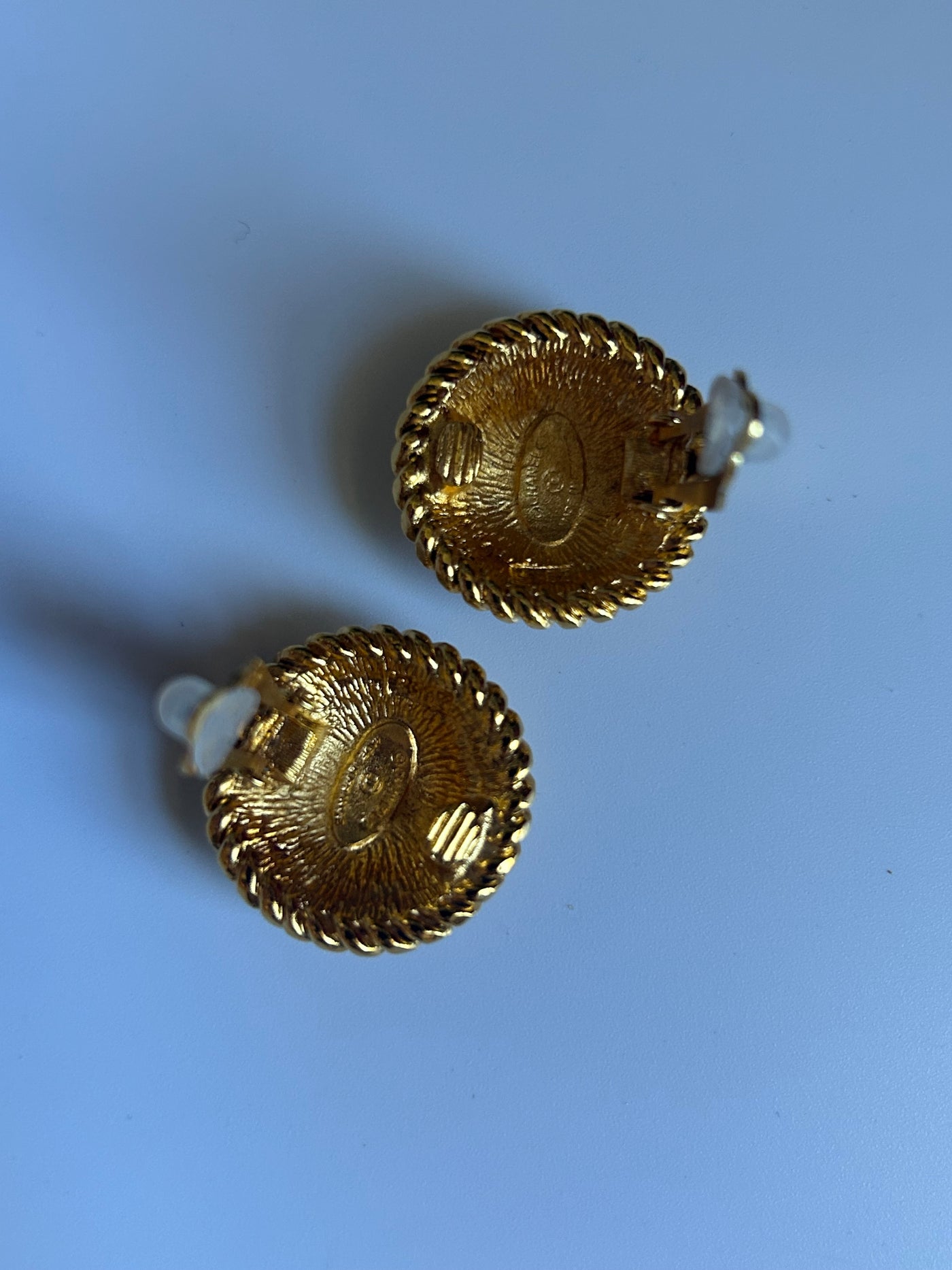 CHANEL 1980's gold sunburst clip on earrings
