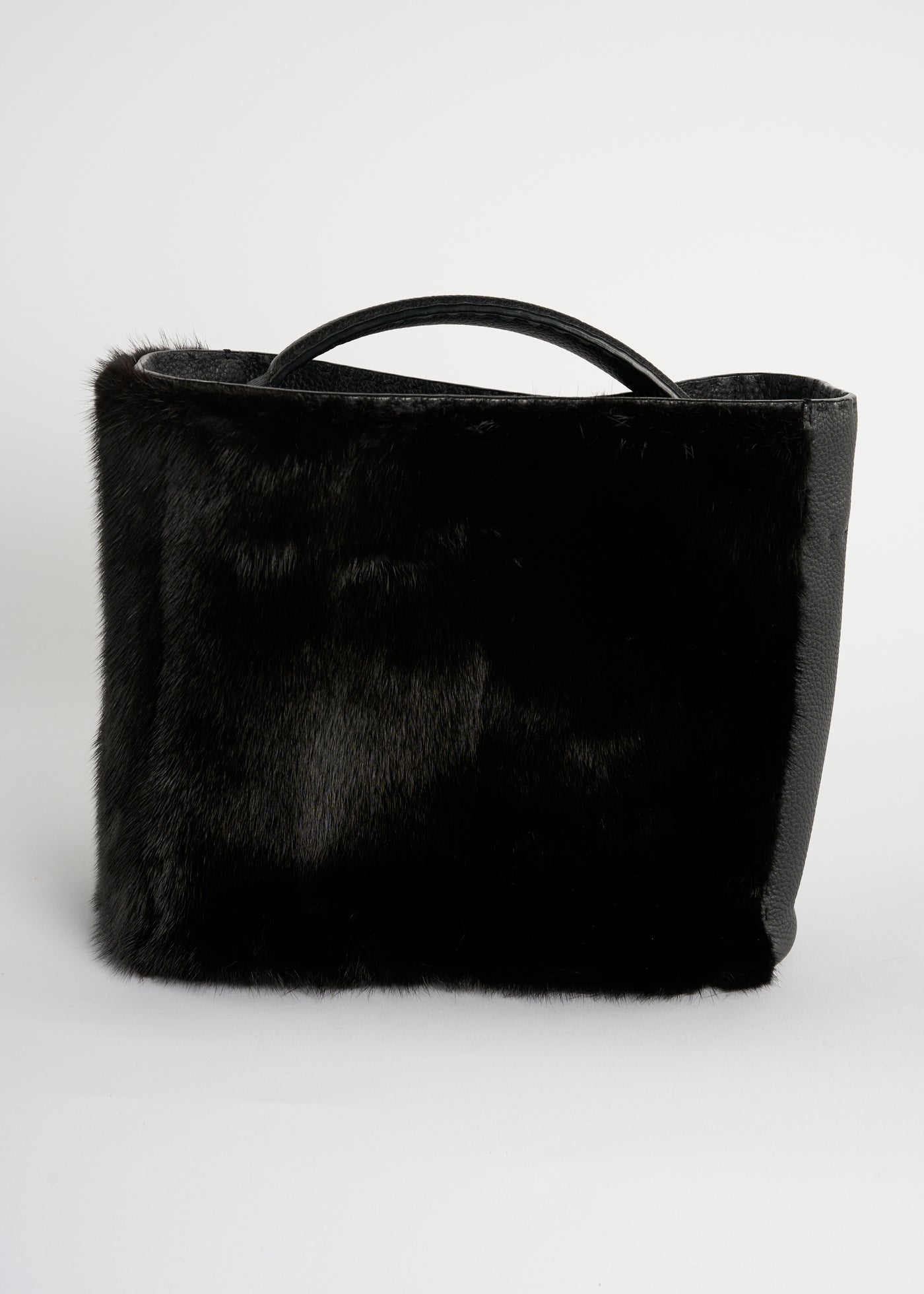 FENDI Selleria mink fur leather handbag