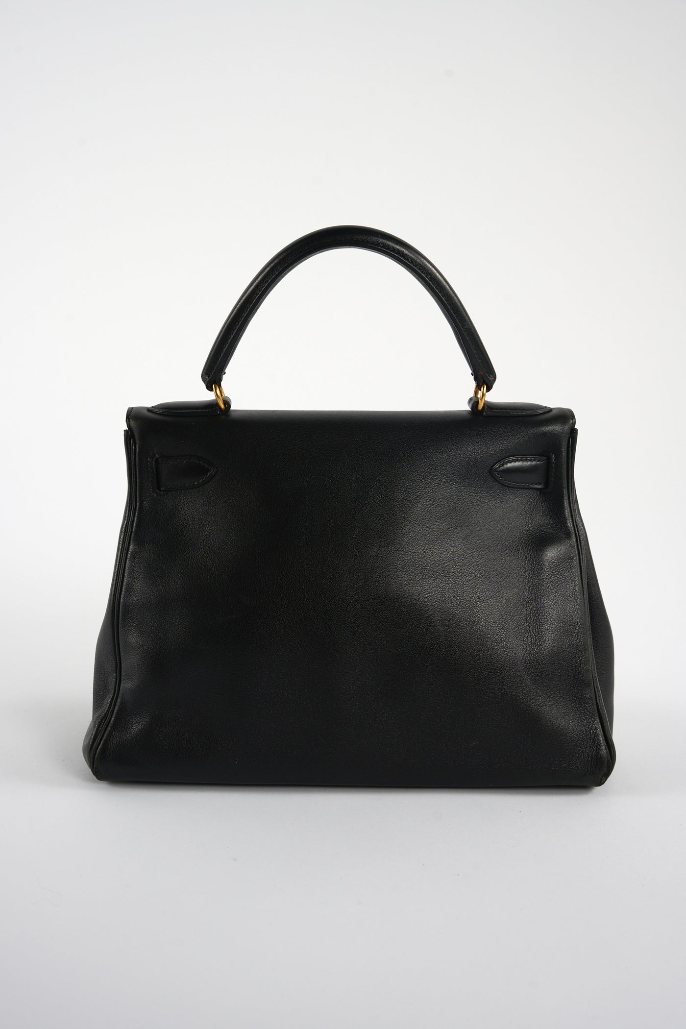 HERMES Kelly 28 vintage 1996 black swift leather with gold hardware