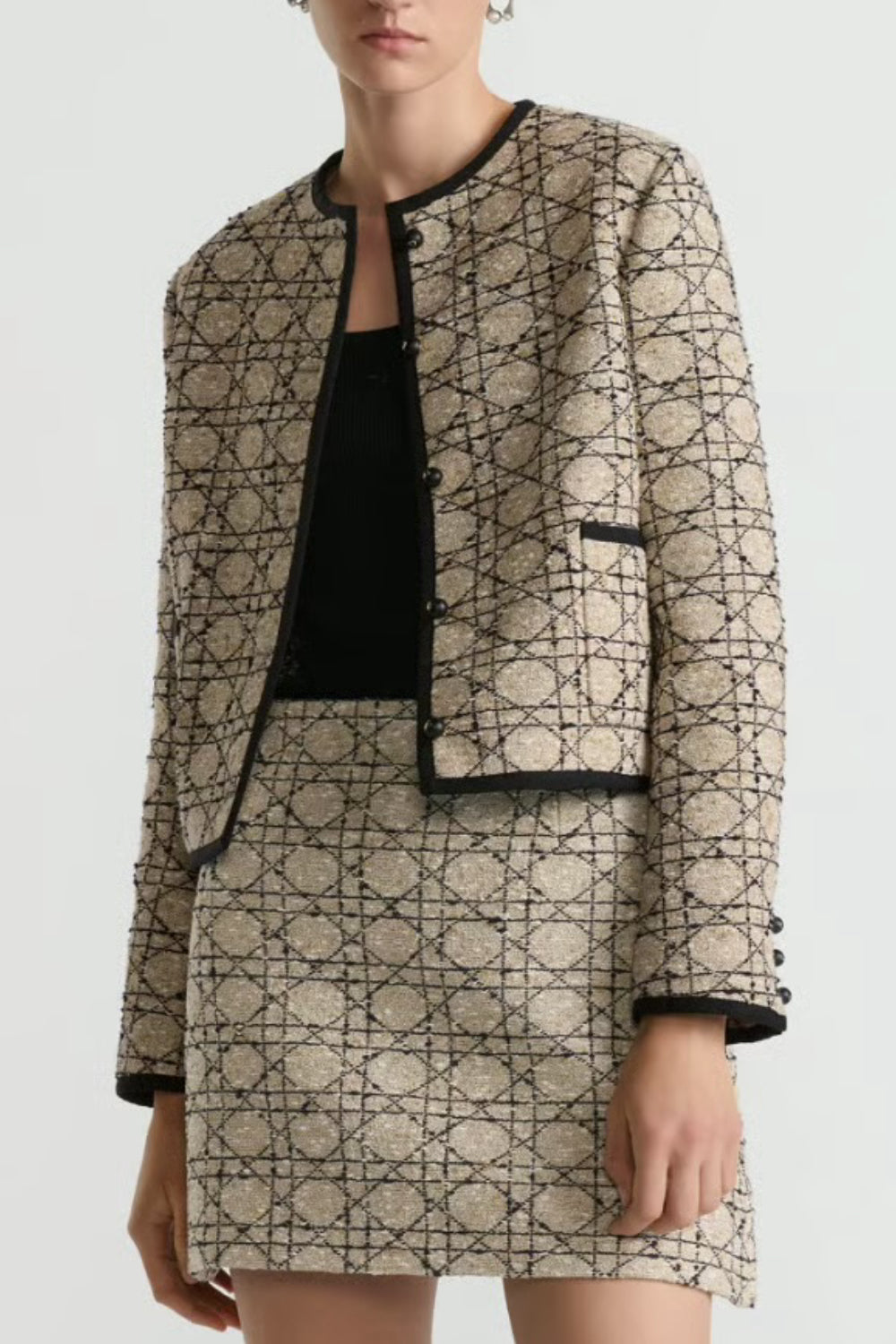 CHRISTIAN DIOR New Collection Macro Cannage Beige Cropped Jacket size 36 Current RRP 3900 euros